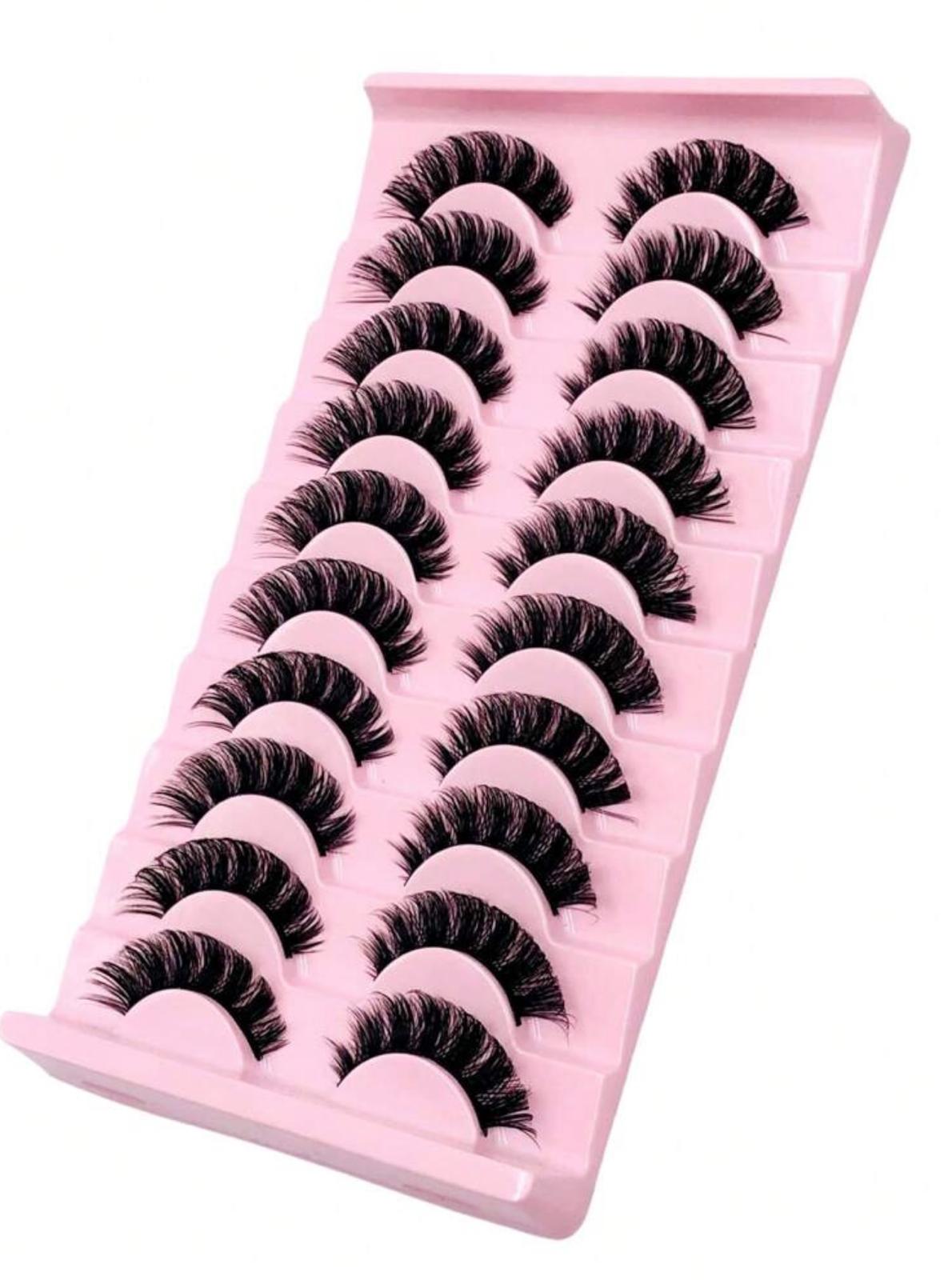 Nouveau 10 Paires 3d Faux Cils Courbure D – Regard Intense et Glamour