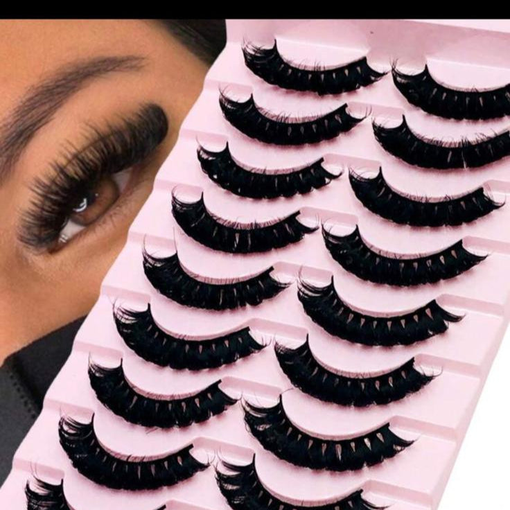 Nouveau 10 Paires 3d Faux Cils Courbure D – Regard Intense et Glamour