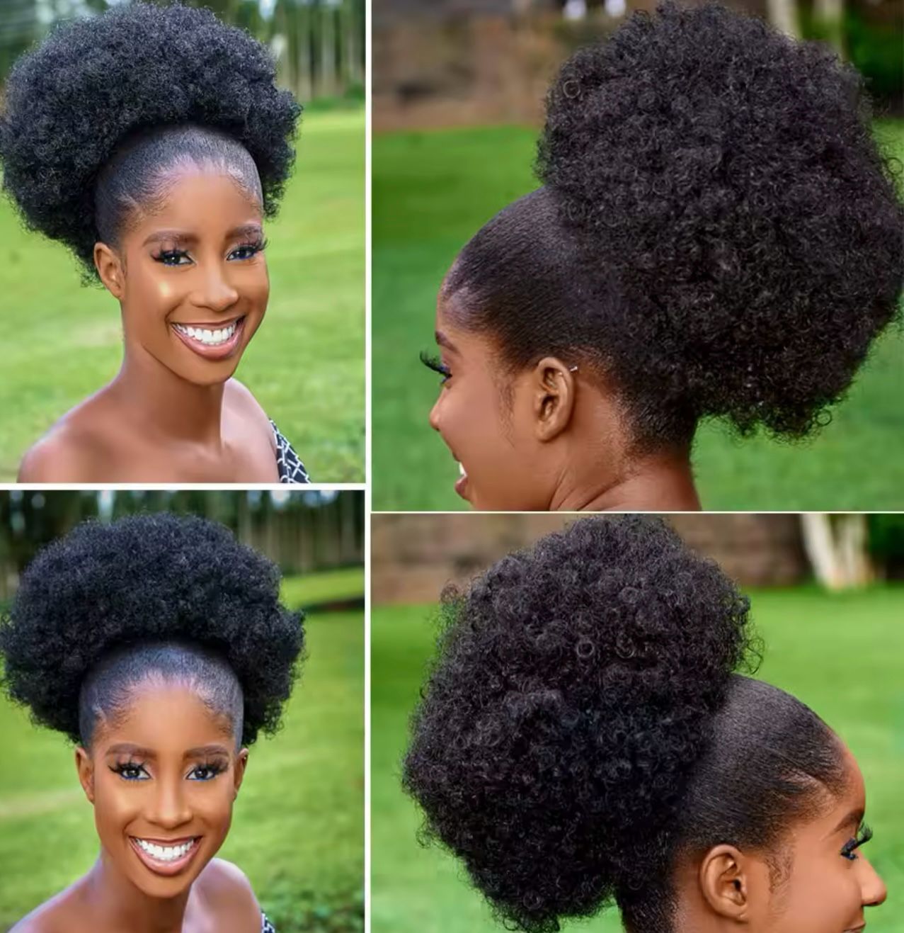 Ponytail afro queu de cheval pour les femmes cheveux crépus bouclés cheveux chignon afro.