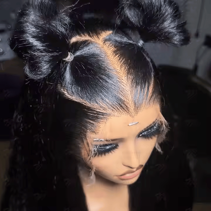 Perruque 13x6 en cheveux humains, prête à porter, avec dentelle HD 5x6 pré-découpée, sans colle.16 pouces disponible  offre spéciale installé 70$