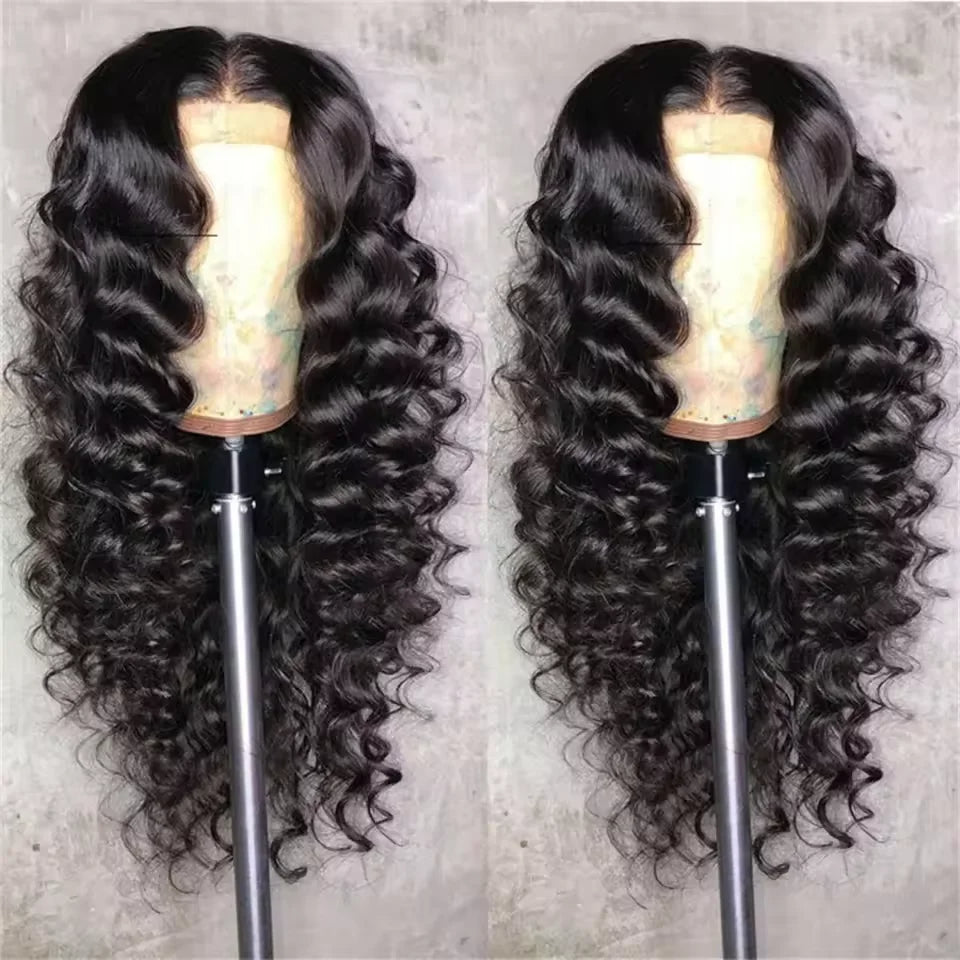 Vente et installation  Perruque Lace Frontal 13x6 – 230% Densité – Loose Deep Wave – Cheveux Humains Bouclés Profonds 100$