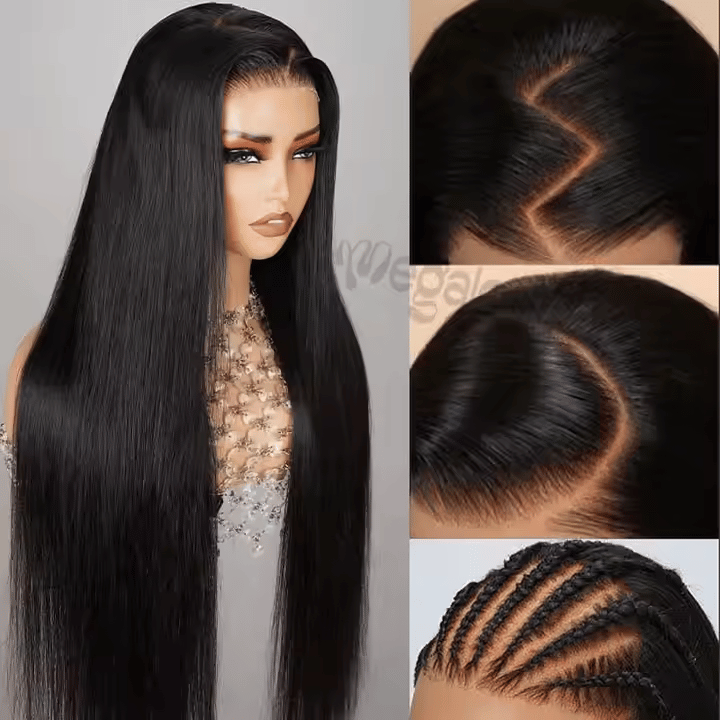 Perruque 13x6 en cheveux humains, prête à porter, avec dentelle HD 5x6 pré-découpée, sans colle.16 pouces disponible  offre spéciale installé 70$