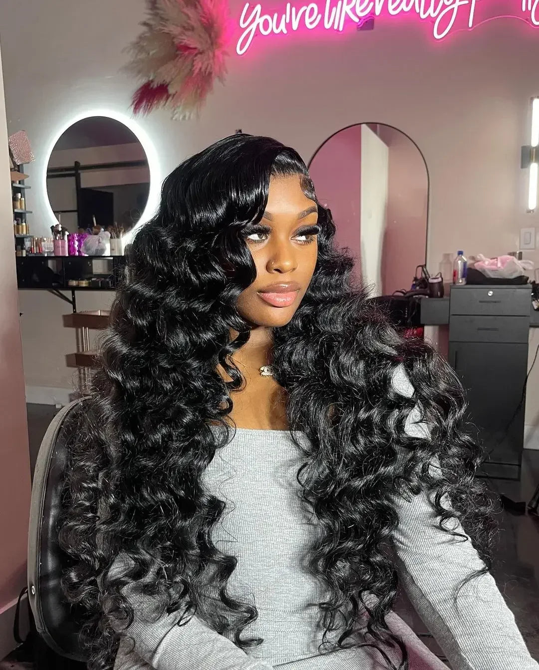 Vente et installation  Perruque Lace Frontal 13x6 – 230% Densité – Loose Deep Wave – Cheveux Humains Bouclés Profonds 100$
