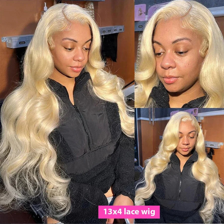 Installation de Perruque 100$ Lace Front 13x4 – Blonde 613 – Body Wave – HD – Cheveux Humains 100% – 30 à 36 pouces