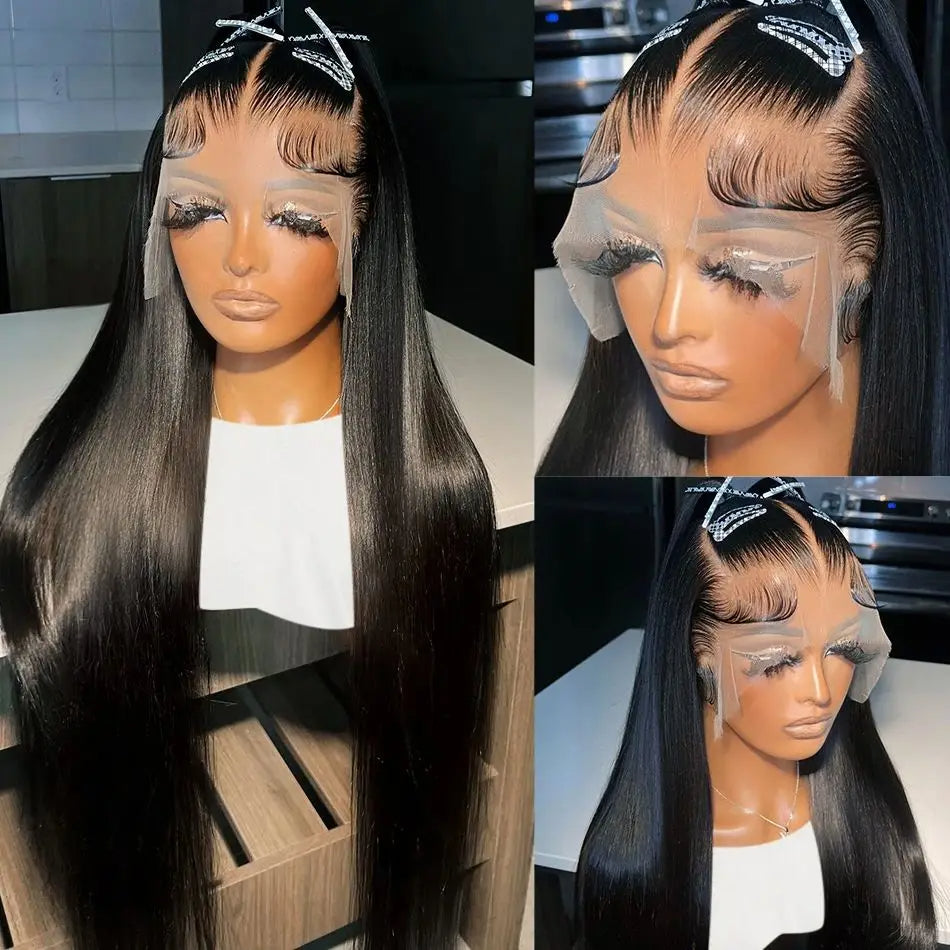 Vente et installation Perruque Lace Front 13x6 – 220% Densité – Lisse – 40 pouces – Cheveux Brésiliens 100% humains spécial installation 80$