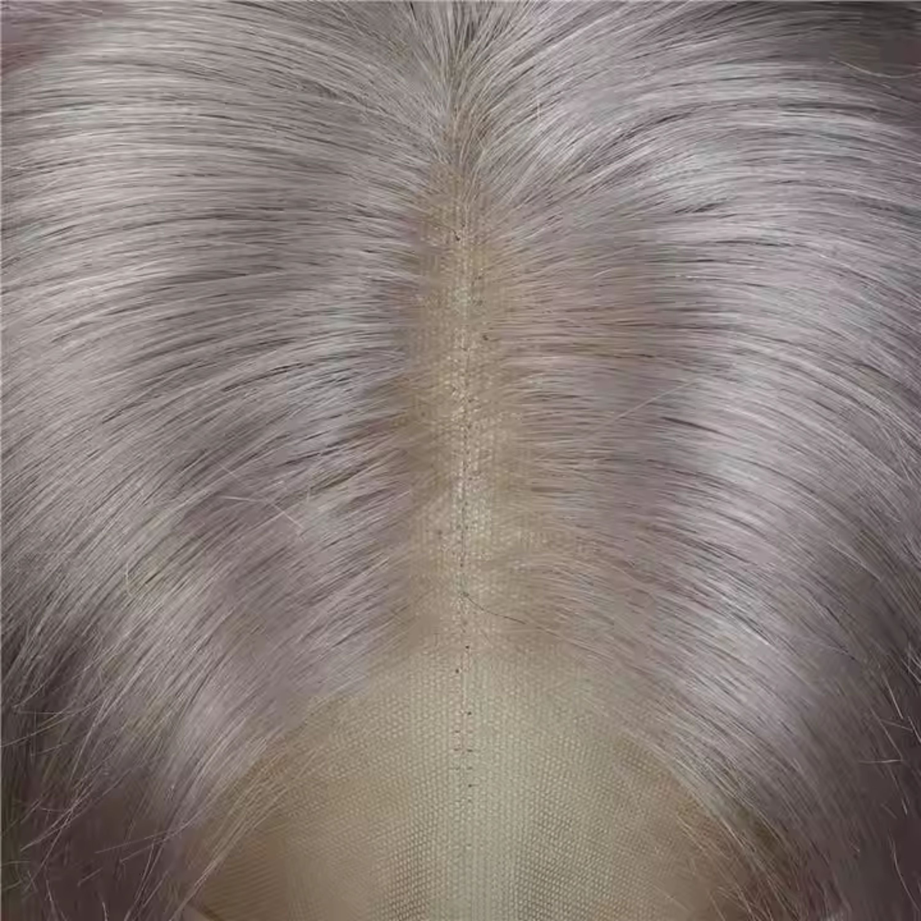 Perruque Lace Front 13x4 Remy Brésilienne, Cheveux Humains Lisses, Gris Argenté, Pré-dégarnie, Longue