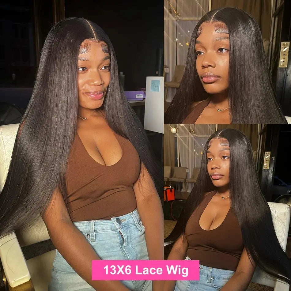 Vente et installation Perruque Lace Front 13x6 – 220% Densité – Lisse – 40 pouces – Cheveux Brésiliens 100% humains spécial installation 80$