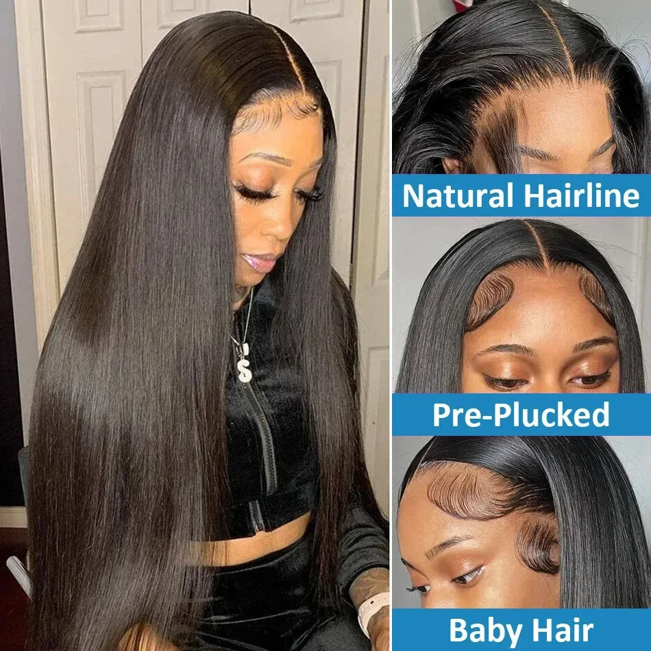 Vente et installation Perruque Lace Front 13x6 – 220% Densité – Lisse – 40 pouces – Cheveux Brésiliens 100% humains spécial installation 80$