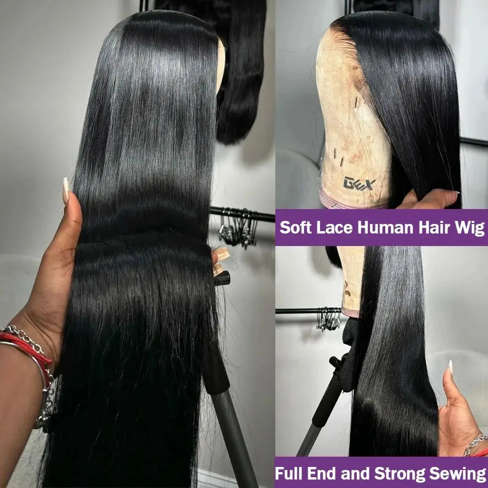 Vente et installation Perruque Lace Front 13x6 – 220% Densité – Lisse – 40 pouces – Cheveux Brésiliens 100% humains spécial installation 80$