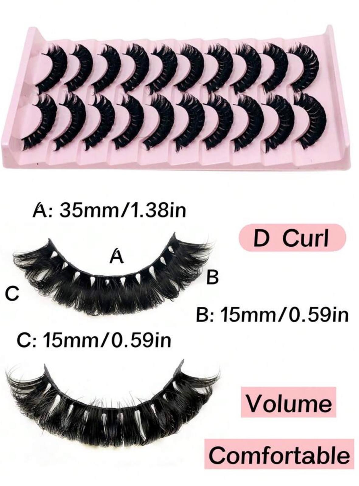 Nouveau 10 Paires 3d  Faux Cils Courbure D – Regard Intense et Glamour