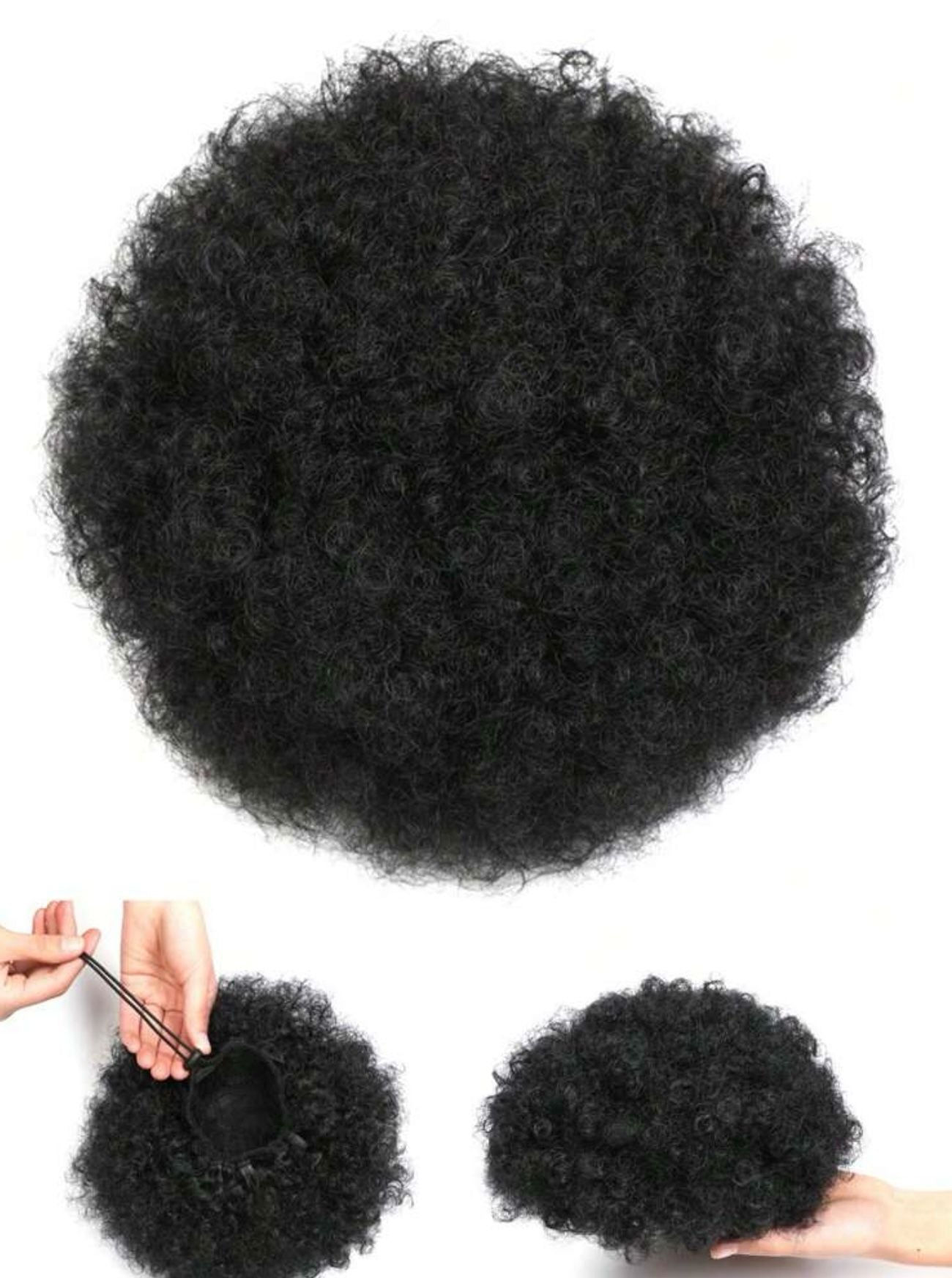 Ponytail afro queu de cheval pour les femmes cheveux crépus bouclés cheveux chignon afro.