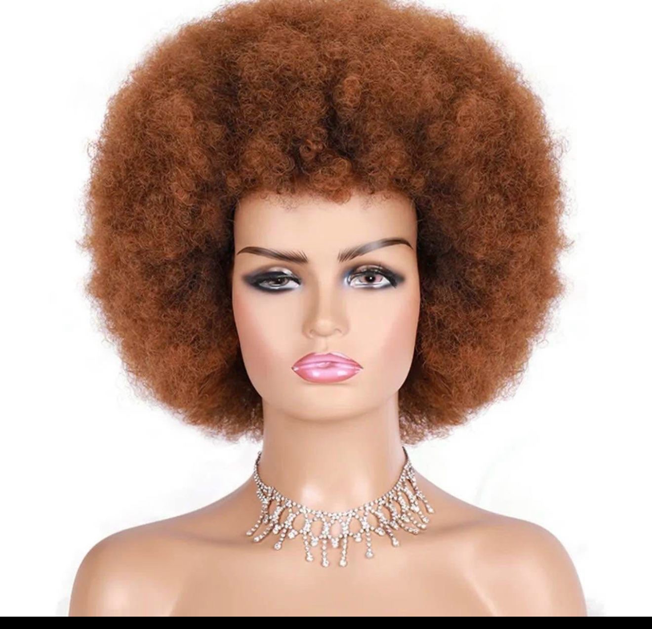 Perruque naturelle avec boucles afro crépus