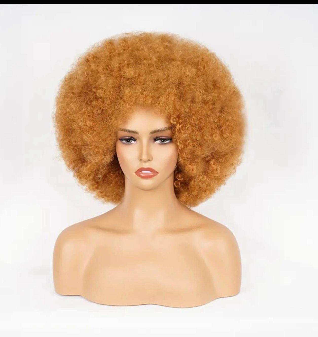 Perruque naturelle avec boucles afro crépus