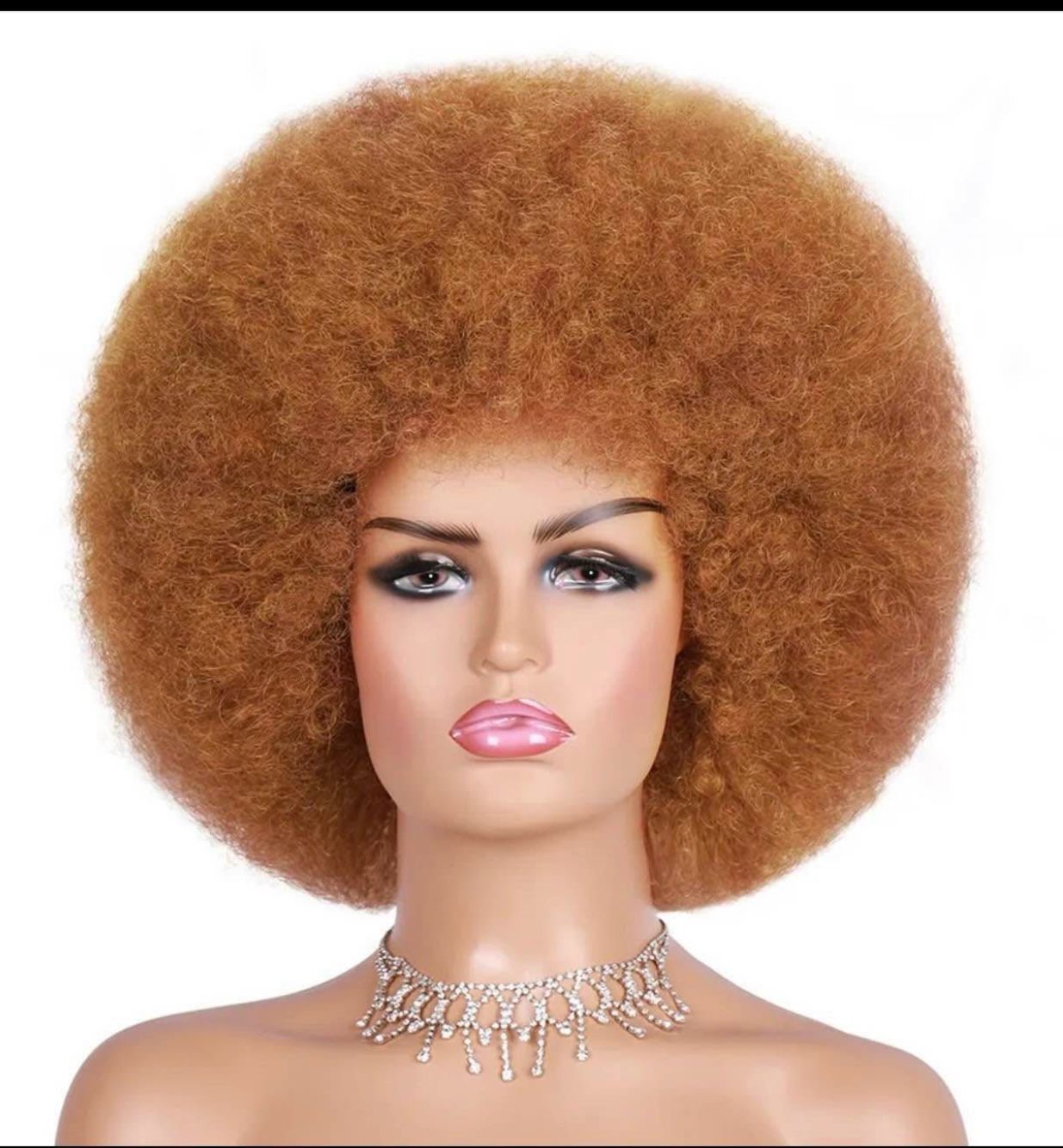 Perruque naturelle avec boucles afro crépus