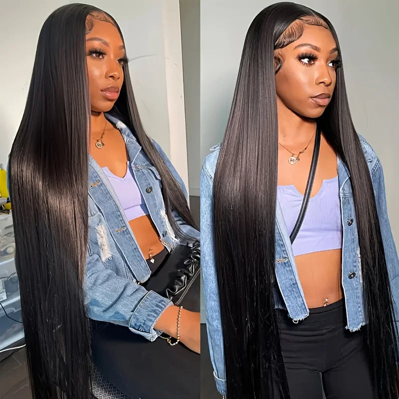 Vente et installation Perruque Lace Front 13x4 HD – Cheveux Lisses – 200% Densité – Cheveux Humains 100% spécial installation 90$