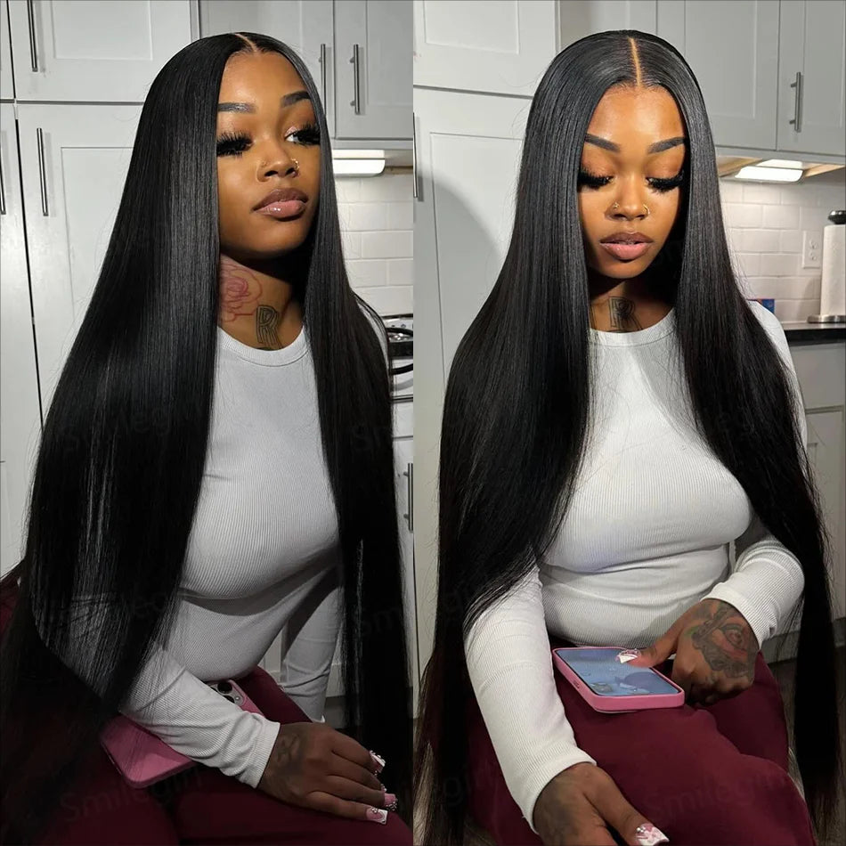 Vente et installation Perruque Lace Front 13x6 – 220% Densité – Lisse – 40 pouces – Cheveux Brésiliens 100% humains spécial installation 80$