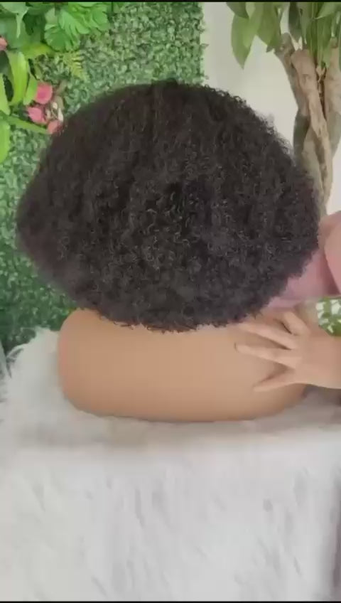 Perruques  100%cheveux humains prêt à porter 13/4 perruques naturelles cheveux crépus bouclés 250%densité spéciale installation 70$